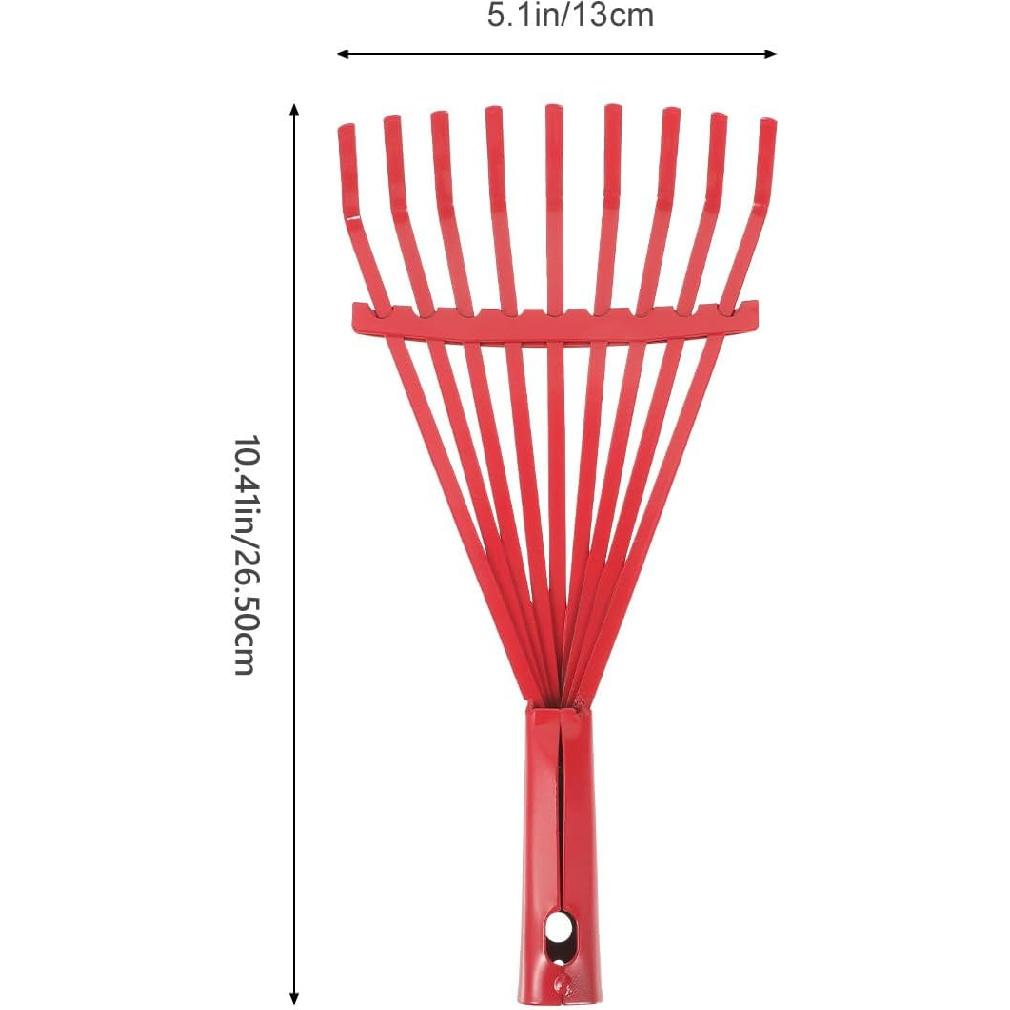 Lawn Leveling Rake Leaf Rake Head Replacement 9 Teeth Heavy Duty Steel Metal Rake Head DIY Leaf Rake Part Garden Tool Accessories for Garden Lawn