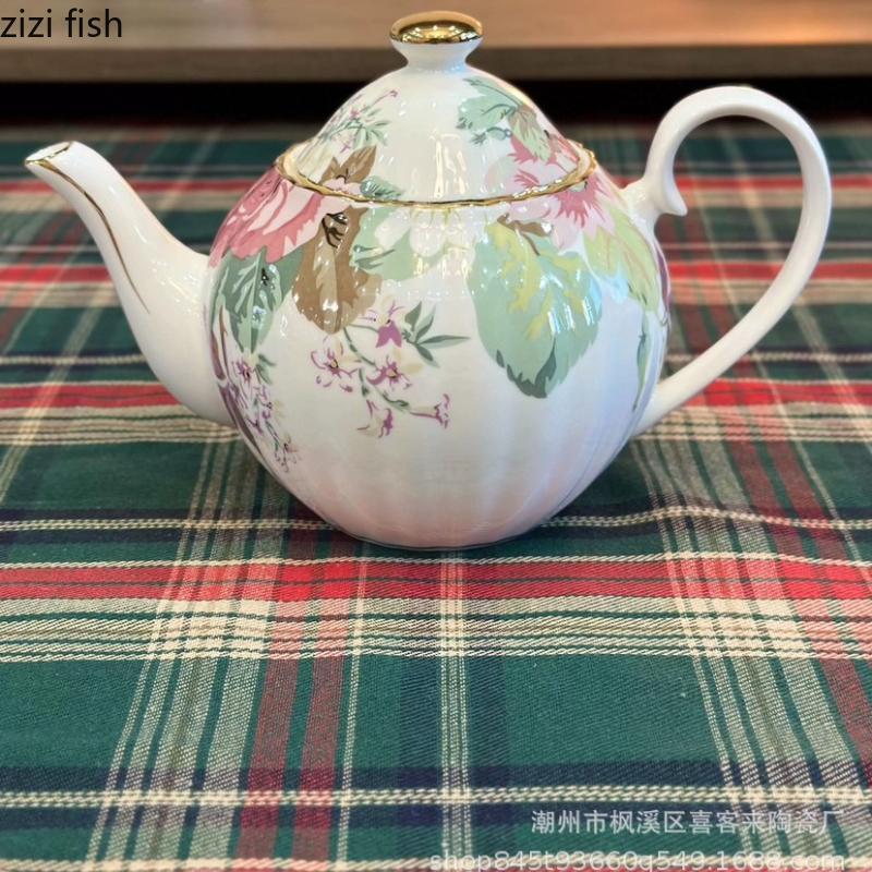 Blumenkeramik-Nachmittagstee-Tasse Kaffeetassen Teekanne Teekessel Blumen-Teetasse Wasserbecher Frühstückstassen Milchbecher Saftbecher