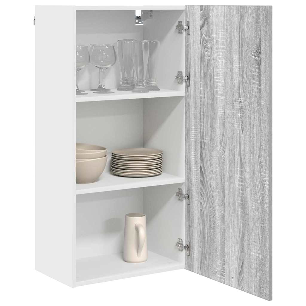 Hanging Cabinet with Storage Grey Sonoma and White 50 X 31 X 100 Cm