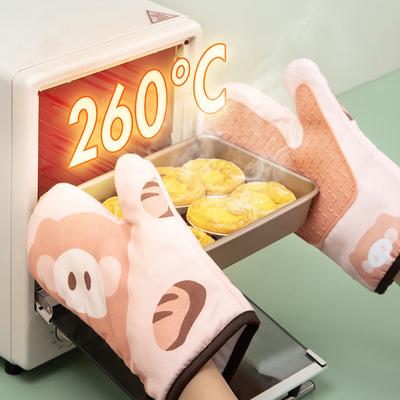 1/2 STUKS Ovenwanten Met Antislip Hittebestendige Siliconen Pads Wasbare Isolatiehandschoenen Voor Keuken Koken Bakken