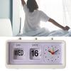 Desk Table Alarm Clock Manual Jump Calendar Desktop Alarm Clock for Study Room Office White