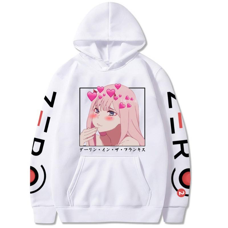 Darling In The Franxx Zero Two Hoodie Men Women Harajuku Pullover Street Wear Unisex Autumn Winter Plushed Sweater