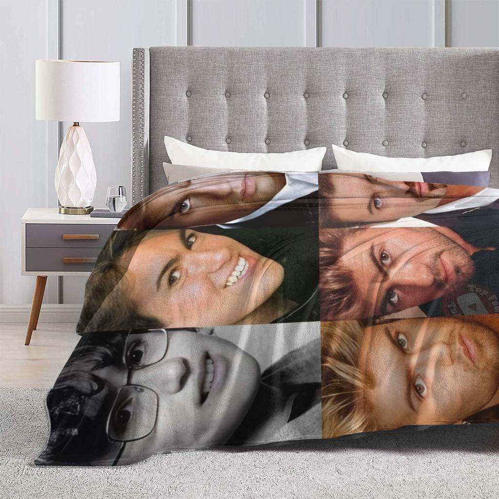 George Michae Collage Warm Soft Blanket Child Plush Bedding Throws Aesthetic Couch Chair Flannel Bedspread Sofa Bed Cover