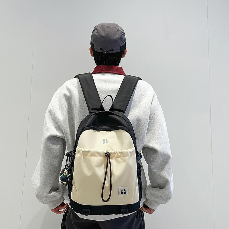 New hiking mountaineering contrasting color drawstring small backpack Korean version casual daily backpack