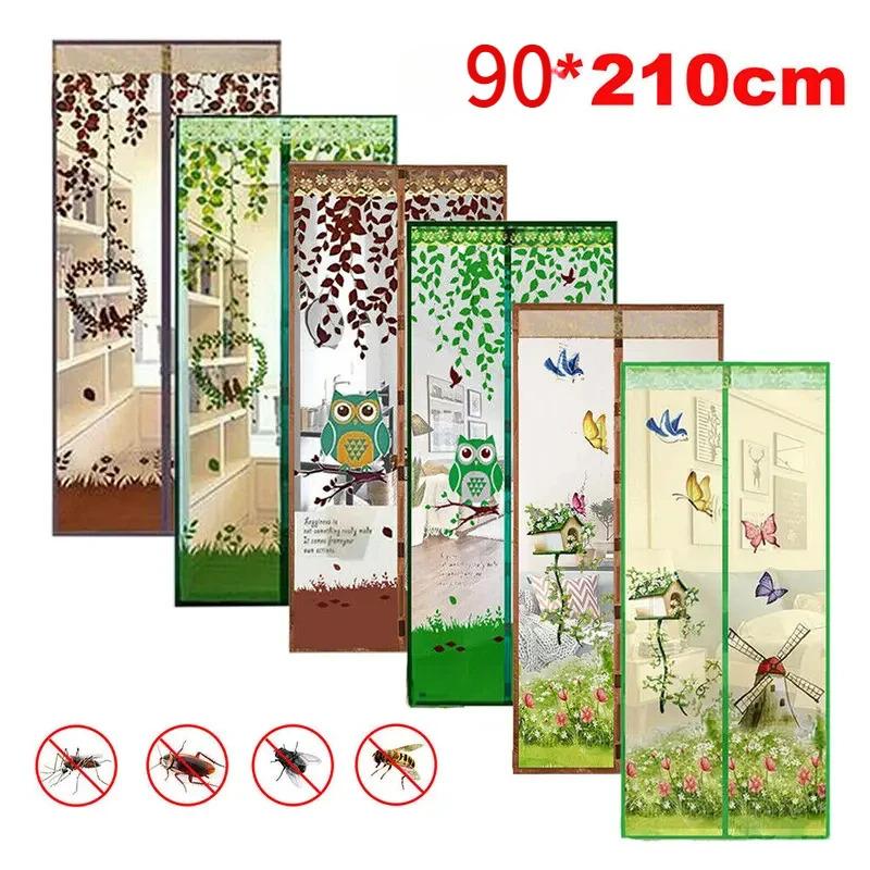 Summer Magnetic Door Curtains, Magnetic Screen Door Curtains, Mosquito-Proof Mesh Door Curtains, Velcro Mesh Door Curtains