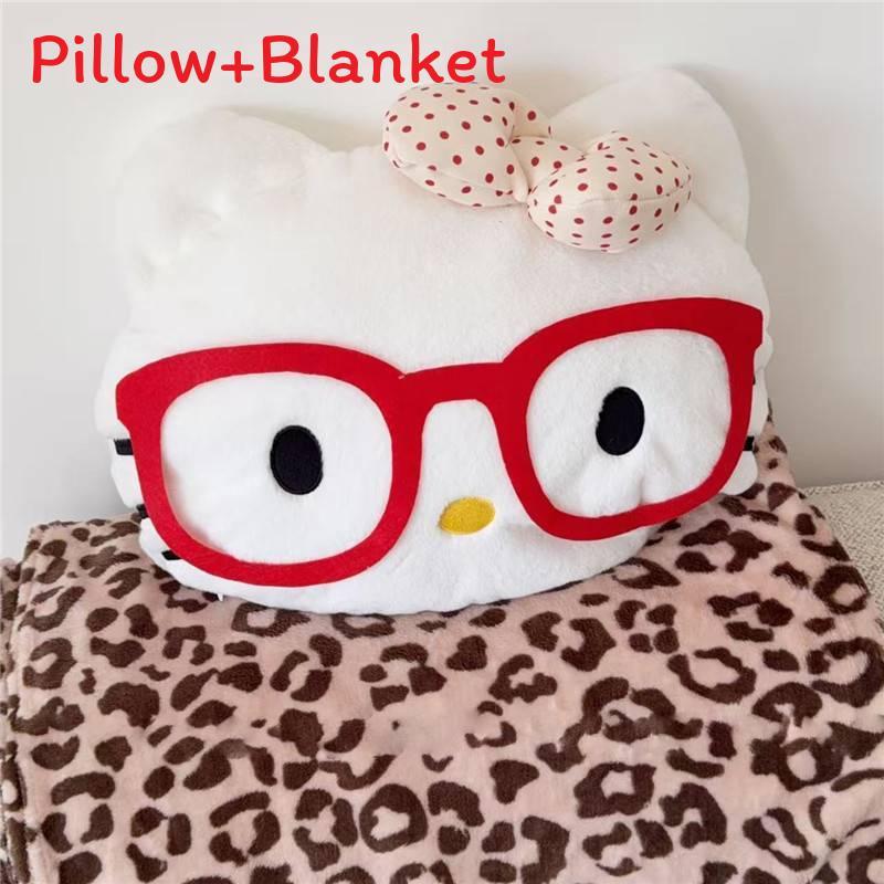 Hello Kitty Cartoon Cat Plush Blanket With Embroidered Design For Office Napping