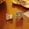 Fashionable Earrings With Retro Micro Inlaid Zircon Drip Oil Earrings For Women