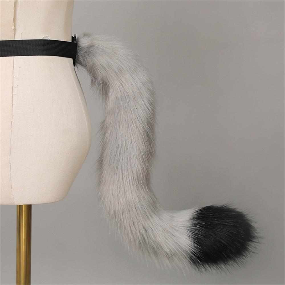

14 Colors Handmade Cat Tail With Adjustable Belt Plush Furry Tail Anime Convention Cosplay Prop Halloween Costume Accessories about 55cm