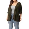 Women's Plus Size Summer Casual Open Front Half Sleeve Lightweight Cardigan