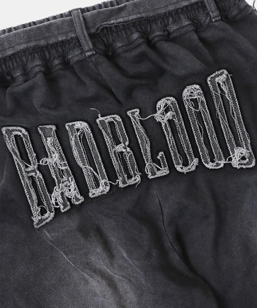 BADBLOOD Raw Edge Convex Joggers - Washed Black
