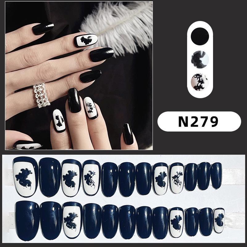

Ink Art Removable Wearable Nails - Trendy European & American Style, Unique Personality, Niche False Nail Art Patches