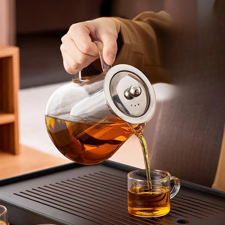 Heat-Resistant Borosilicate Glass Teapot Set with Tea and Water Separation