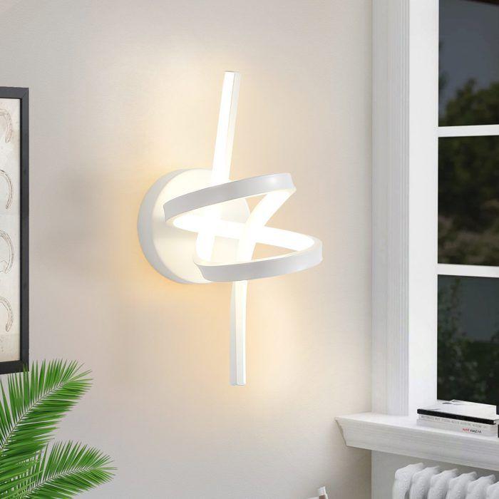 Applique murale LED - NETTLIFE - 7W - Design moderne - Blanc - Blanc chaud 3000K