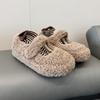Shoes Mary Jane Shoes Versatile Velcro Night Shallow Mouth New Thick Sole One Pedal Lazy Winter Velvet Retro