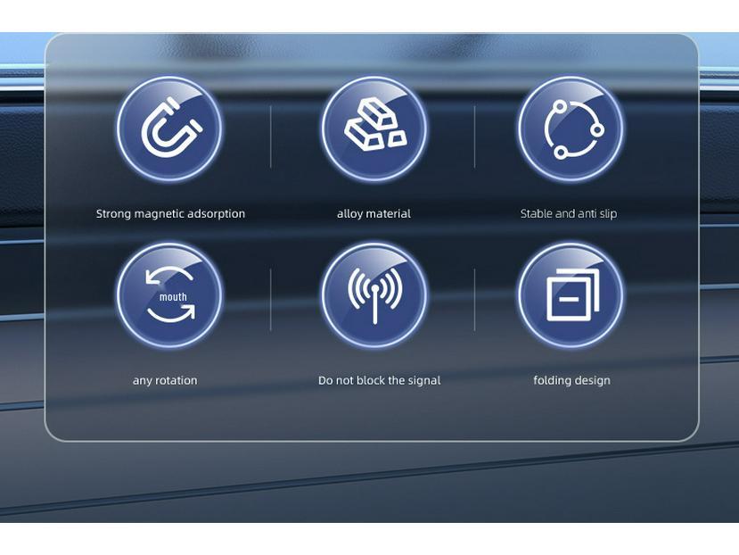 Magnetic Adhesive Car Phone Holder, Rotatable & Foldable, Multifunctional Accessory