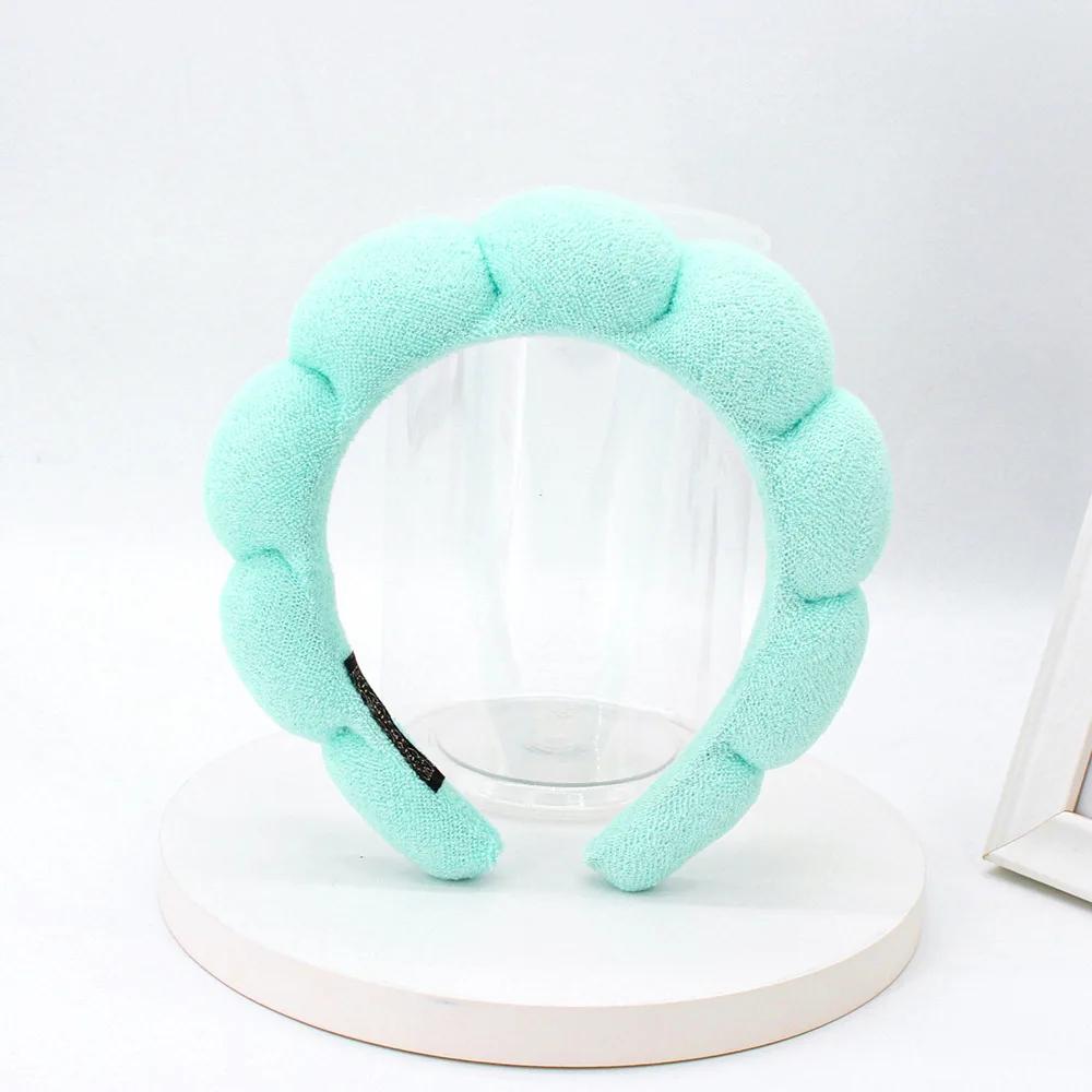 Femmes Filles Éponge Co Spa Maquillage Bulle Bandeau Éponge Bouffant Rétro Bandes Cheveux Doux Bandeau Couvre-chef