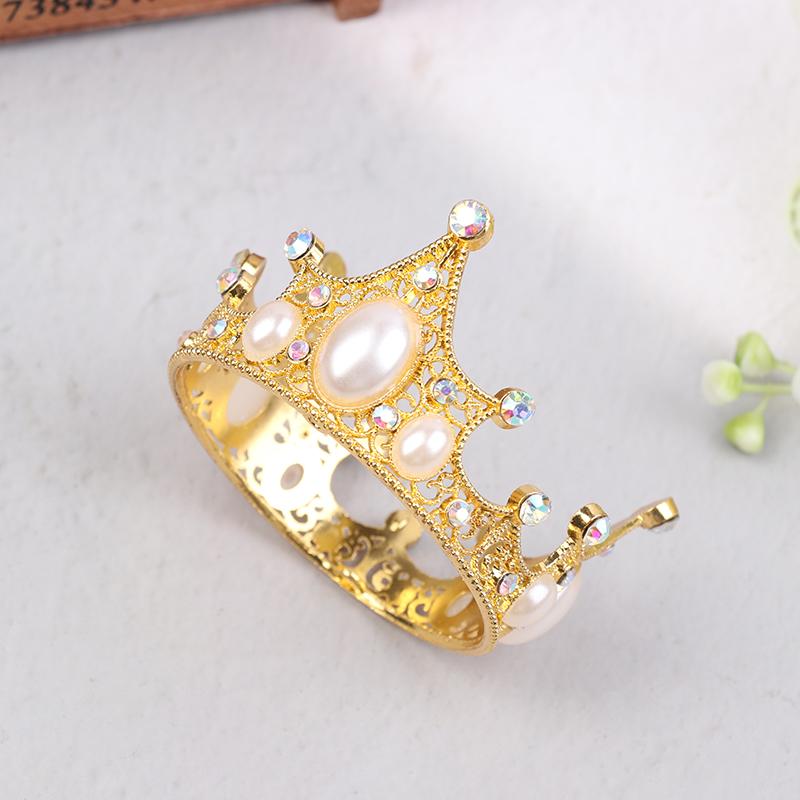 Vintage Multi-color Metal Crown Cake Decoration Elegant Wedding Princess Birthday Dessert Decoration Flags
