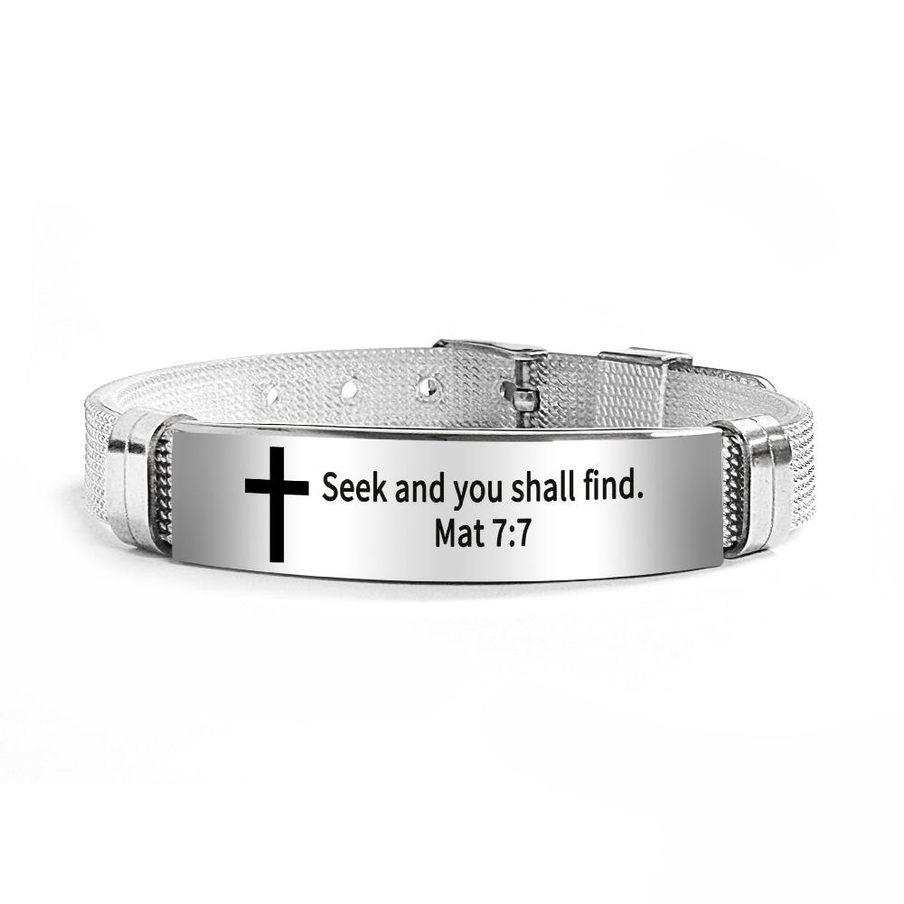 Adjustable Inspirational Quotes Braclets Stainless Steel/PVC Bible Verse Bracelet  Faith Gifts