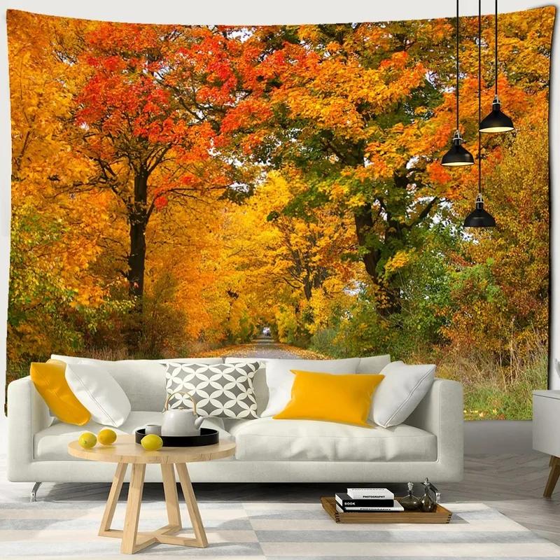 

Главная Настенное украшение Гобелен Закат Кленовый лес Опавшие листья Фон Подвесная ткань Офис Гостиная Гобелен 100x75cm