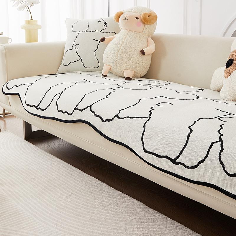 Polštář na pohovku Čtyři roční období Univerzální Tvarovaný nepravidelný Proti poškrábání Sedací polštáře do obývacího pokoje Černobílá kostka Protiskluzový potah na pohovku Ručník