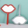 1Pc Handheld Makeup Mirror Lip Shape Makeup Vanity Mirror With Handle Hand Mirror Salon Compact Mirrors Cosmetic Mirror For Women