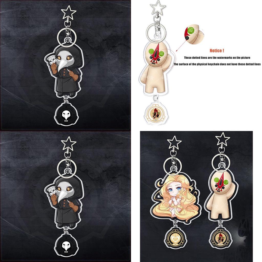 High Quality Scp Foundation Acrylic Double Sided Printing Keychain Durable Bag Pendant Accessories