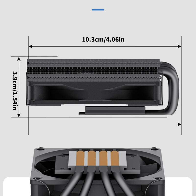4 Heat Pipe Top Down CPU Cooling Fan 3800RPM Fast Speed Cooling Radiator for 1700/1200/1150/1366/1356 Platform