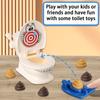 Poop Shooting - Fun Family Game - Fast Crazy Poop Shooting Game- Includes 1 Toilet, 2 Quick Launchers, 6 Soft Plastic Toy Poops