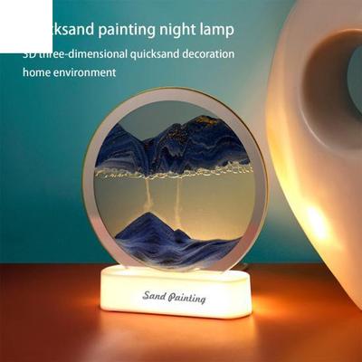 Wykwintna, bardzo przezroczysta lampka nocna Ekologiczna klepsydra 3D Ruchoma piaskowa tablica LED na biurko w salonie