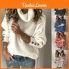 Cozy Women Long Sleeve Sweater High Neck Jumper With Stylish Button Decoration