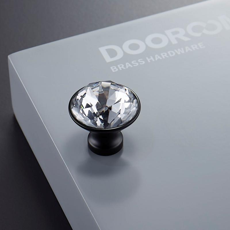 

Dooroom Brass Furniture Handles Crystal Wardrobe Dresser Cupboard Cabinet Door Drawer Shoe Box Pulls European Light Luxury Knobs