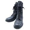 CHANEL G29324 CC Logos Matelasse Zip Design Lace-Up Leather Short Boots shoes 39 blackUsed