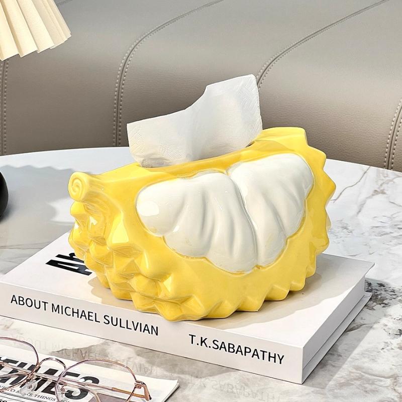 Durian Tissue Box, Living Room Storage Box, Light Luxury Creative Dining Table Paper Napkin Box