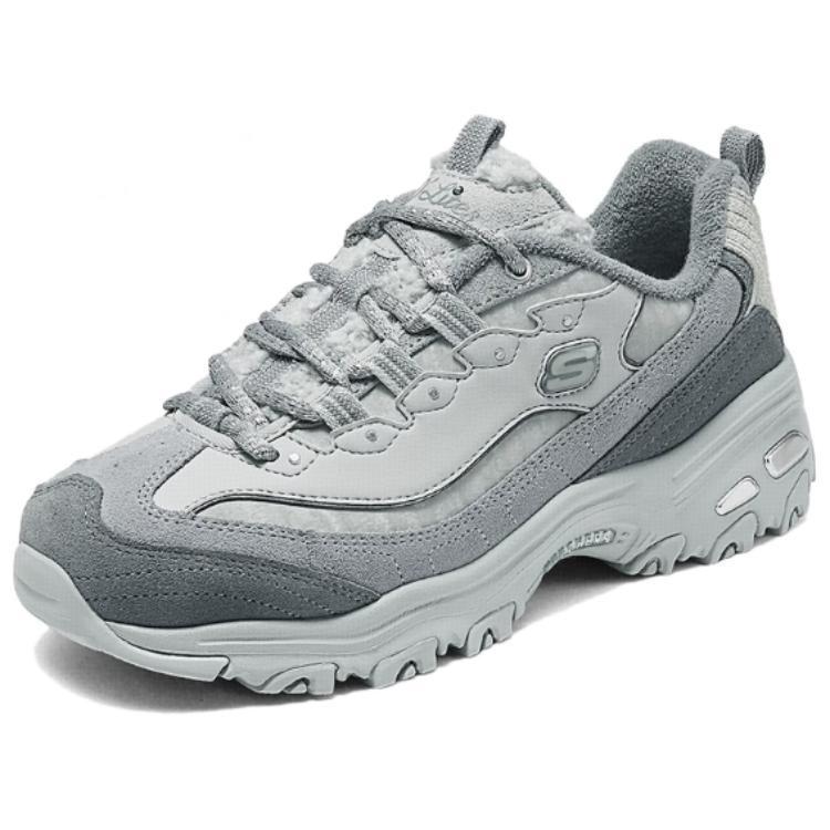 Skechers DLites 1.0 Comfortable Soft Durable Low-Top Dad Shoes Women sneaker Blue Gray 150240-GYSL 38
