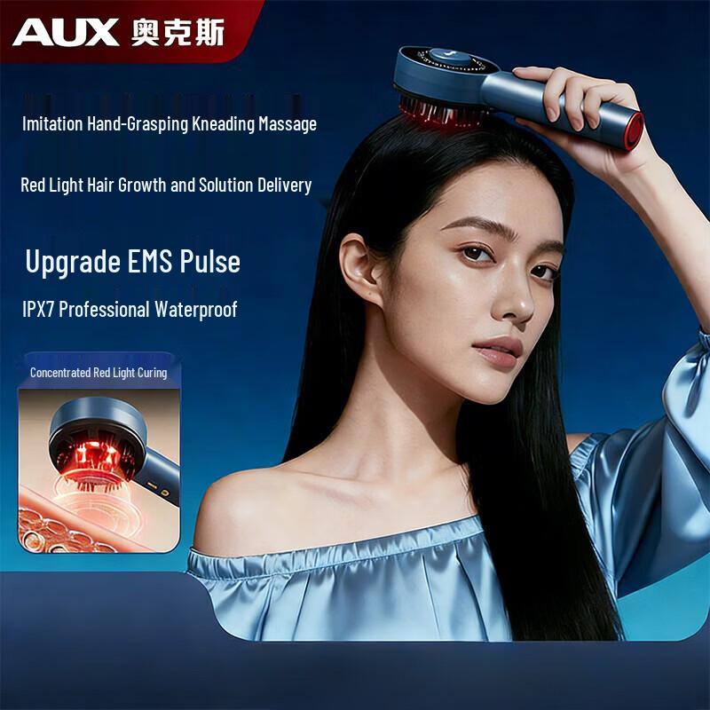 AUX Electric Head & Scalp Massager with Red Light Therapy
