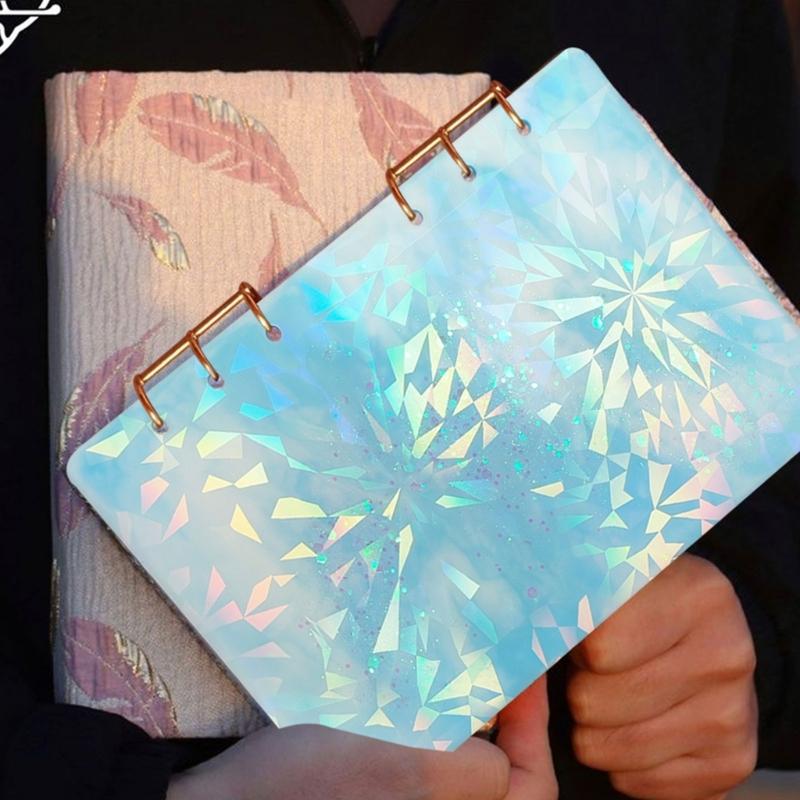 Holographic Light and Shadow Notebook Cover Decorative Silicone Mold Mirror AB Surface Jewelry DIY Handmade Tool