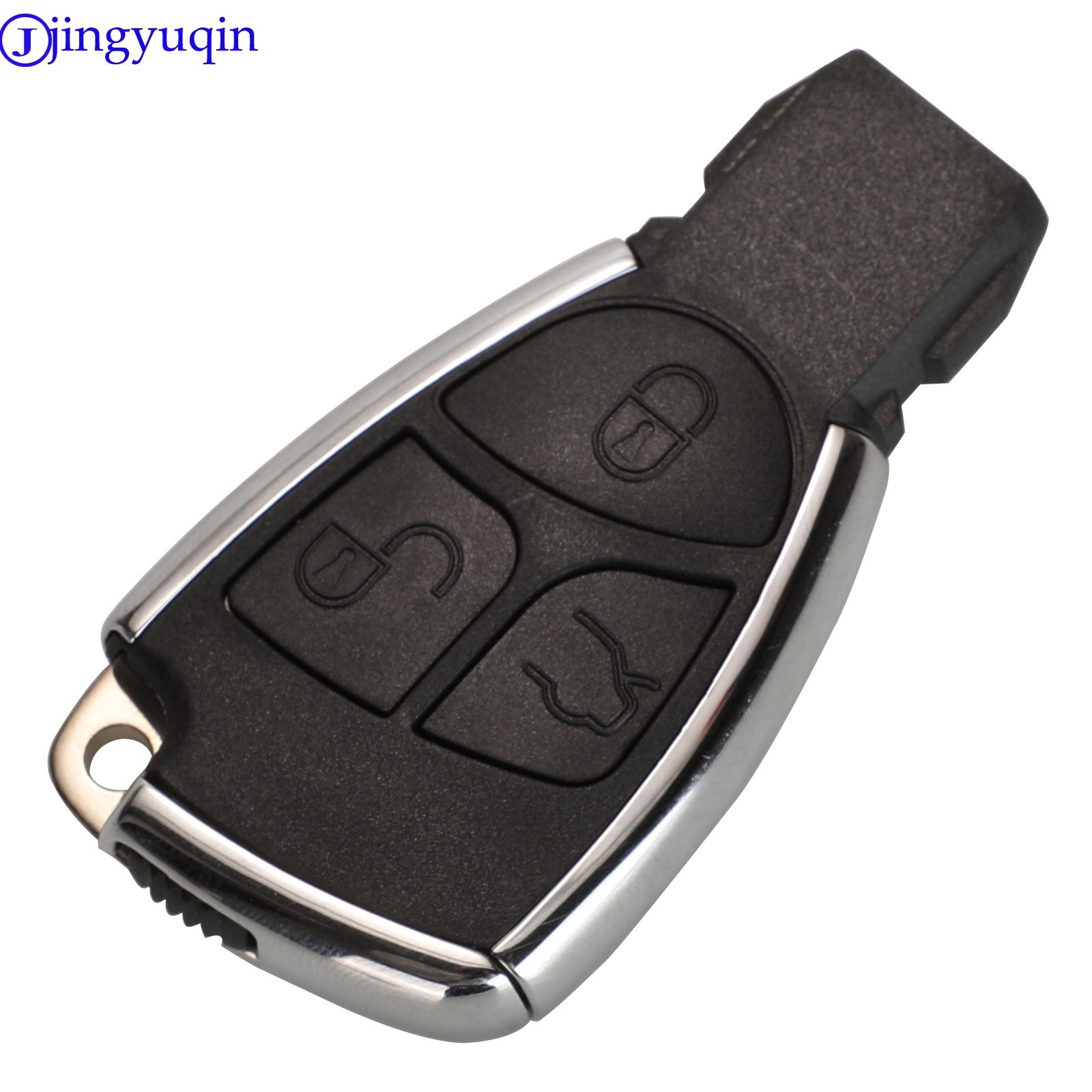 

jingyuqin новый стиль серебристая сторона модифицированный 3 кнопки дистанционного ключа чехол брелок чехол для Benz CLS CES + держатель батареи морская ракушка