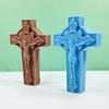 3D Virgins Candle Silicone Mold Cross Resins Molds DIY Aromatherapy Candle Making Gypsum Mold for Religious Enthusiasts