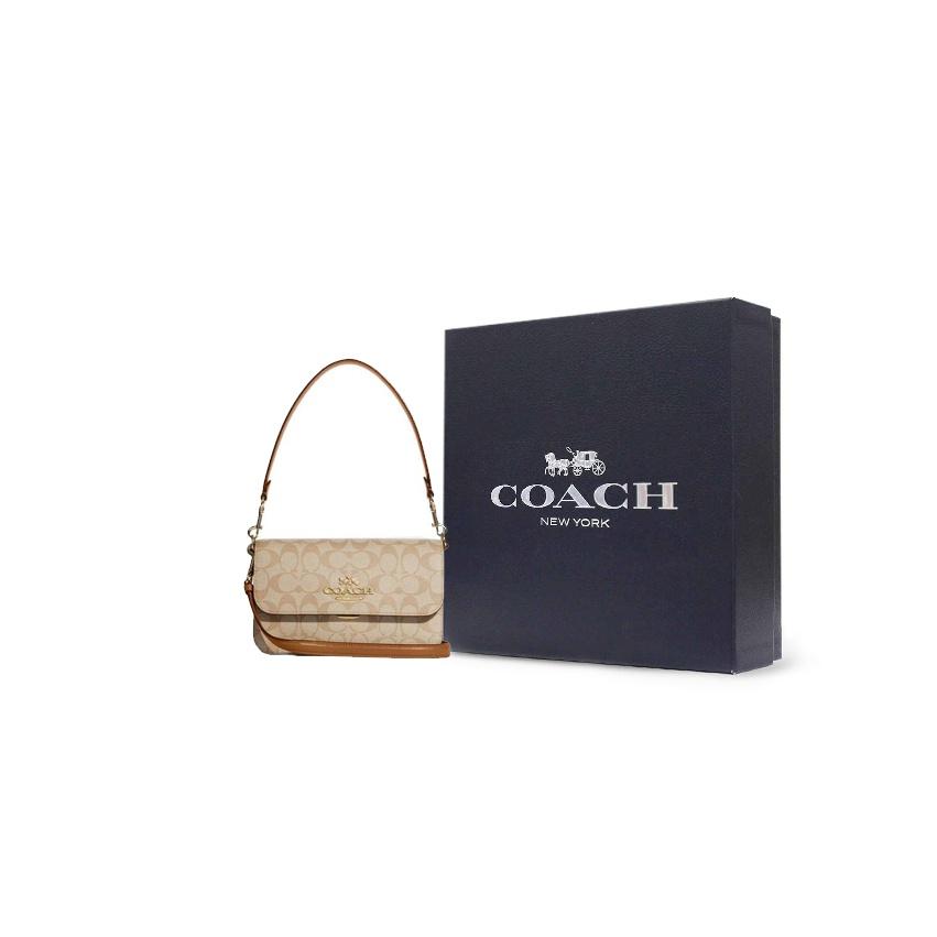 Coach Brynn 23 Classic Monogram Flap Top Detachable Long Handle Adjustable Shoulder Strap Canvas With Leather Tote Crossbody Shoulder Bag CA529-IMNLJ