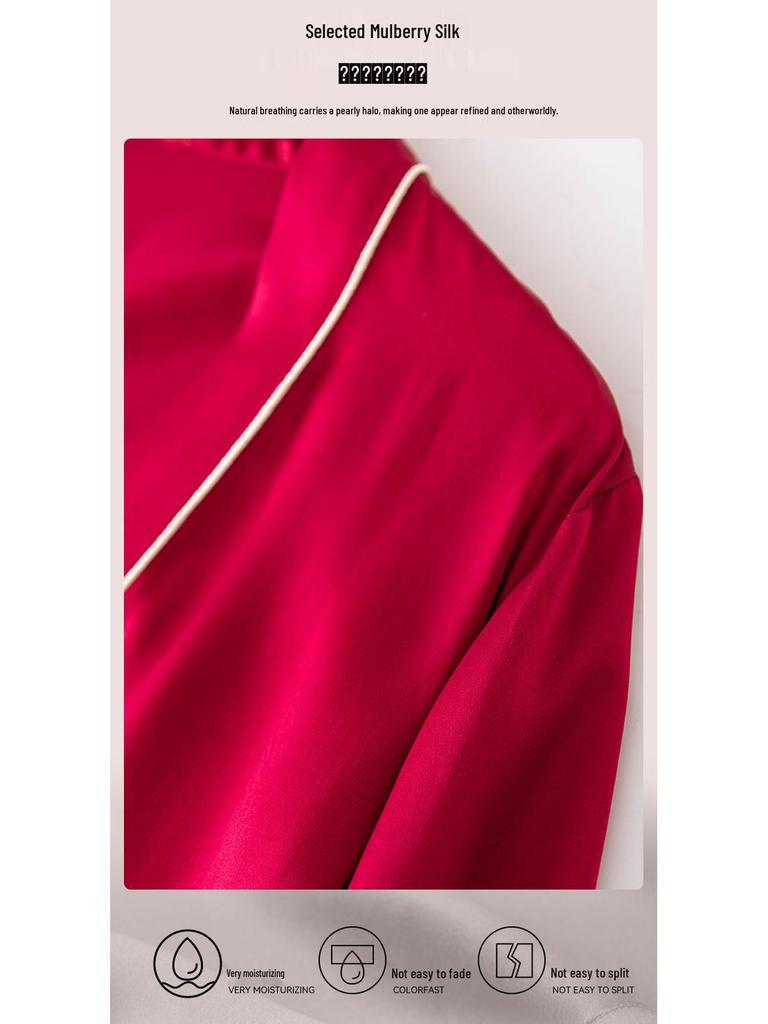 2025 Women's Silk Spaghetti Strap Robe & Nightgown - Elegant Bridal Homewear