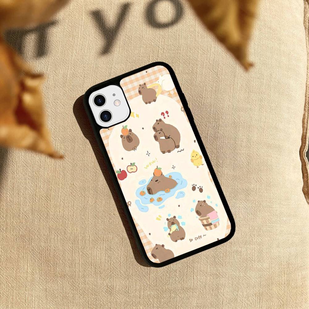 Cartoon Capybara Phone Case For IPhone 17 Pro 16 Plus 16 Pro Max 15 14 13 12 11 PC+TPU Back Cover