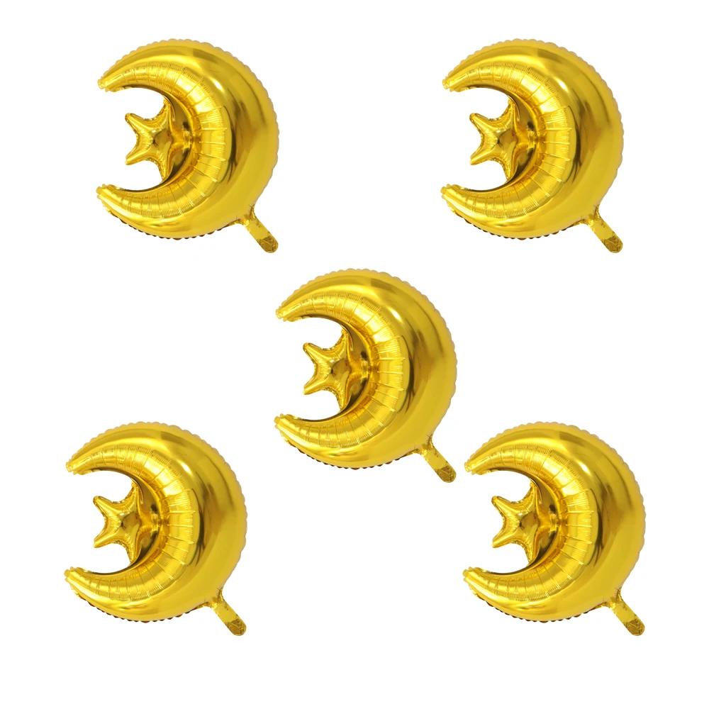 Aluminiumfolieballonger med integrerade stjärnor och måne högtidsdekorationer och integrerade stjärn- och månballonger födelsedagstema