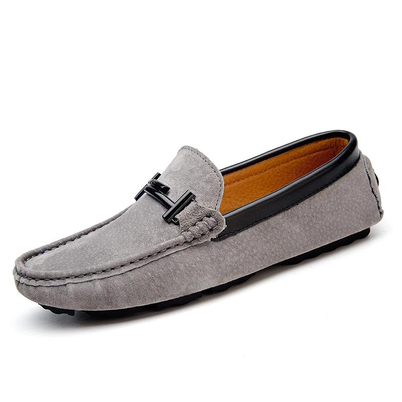 Fashion Summer Men's Suede Loafers Comfortable Man Flats Casual Mens Shoes Men Breathable Slip-On Soft Leather Driving Shoes for Men