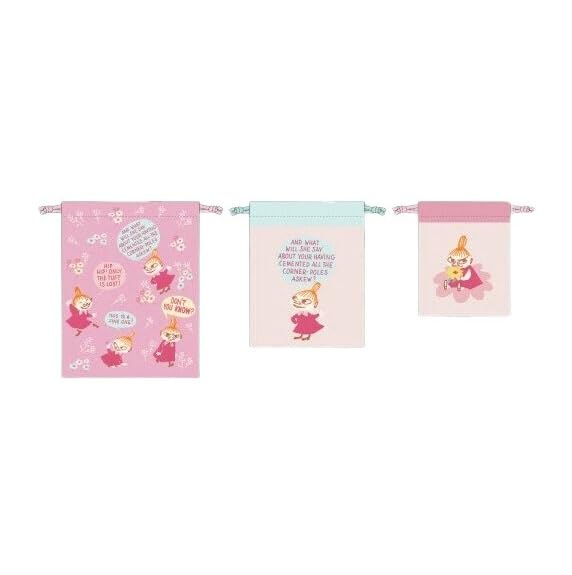 Moomin Drawstring Bag Flower Little My 3-Piece