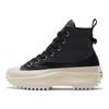 Converse Run Star Hike Trendy Allsidige High-Top Lerretssko Unisex Joggesko Svart Grå A04261C