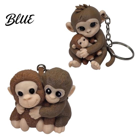 Bedroom Tabletop Decor 3D Printed Monkey Keychain Cute Holding Plush Toy Hanging Backpack Charm for Car Keys Gift Kids Adults Lightweight