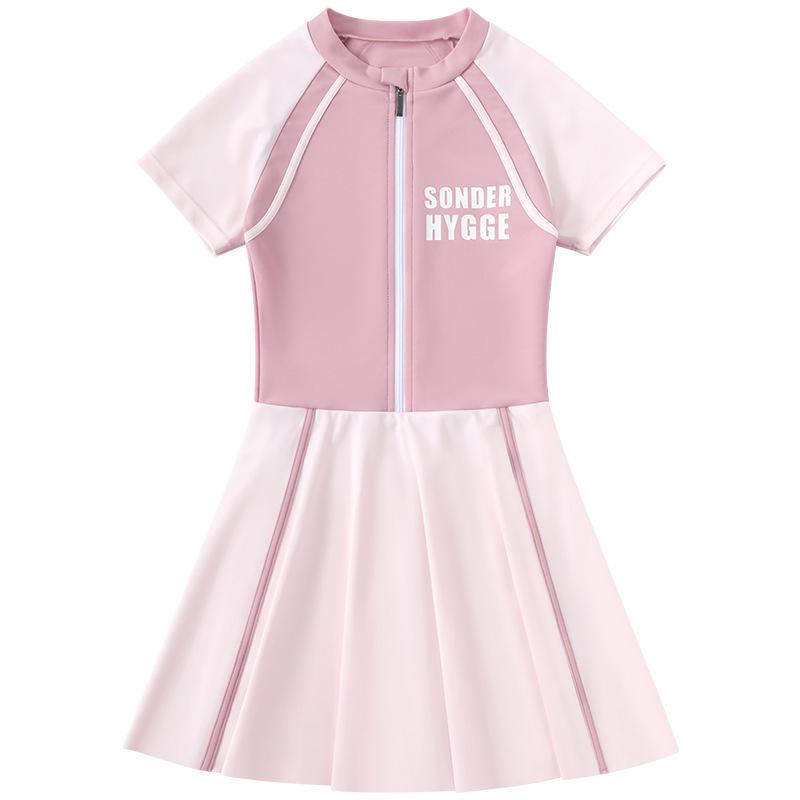 2025 Mädchen Schnelltrocknender Einteiliger Rock Badeanzug mit Sonnenschutz