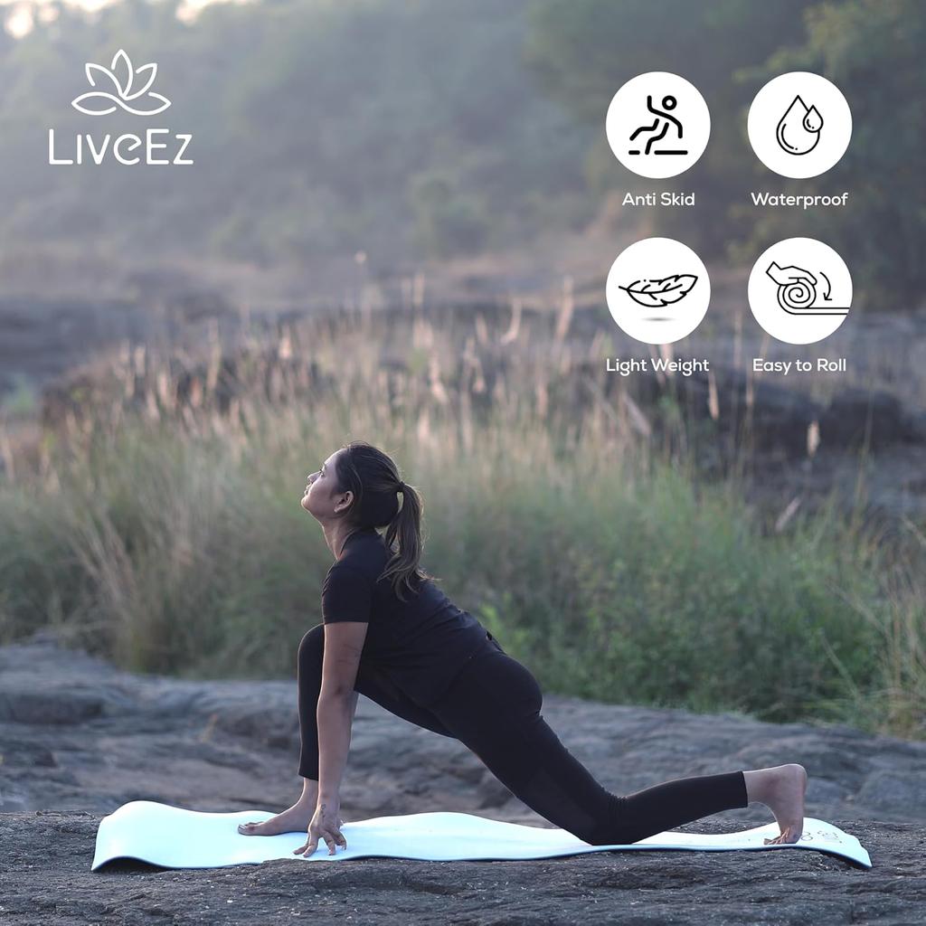 Premium Eco-Friendly Reversible TPE Yoga Mat for Men and Women.  (6mm)