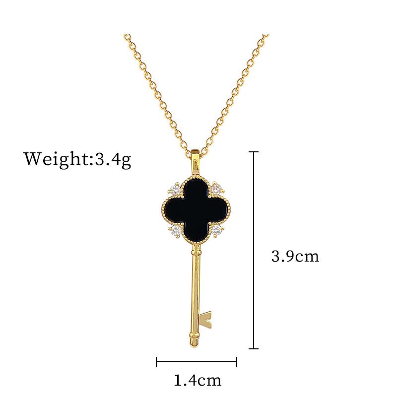 Lucky Necklace Women'S Copper Micro-Inlaid Real Gold Electroplating Simple And Exquisite Clavicle Chain Neck Chain