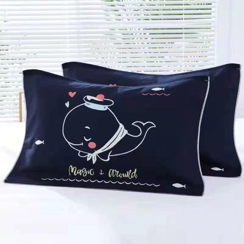 Yiwenwo Non-Slip Extra Large Cotton Gauze Pillowcase with Fixed Straps for Students & Adults